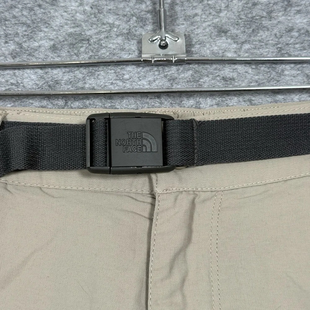 The North Face Hiking Cargo Shorts Men 34 (L) Belted Nylon Beige Solid